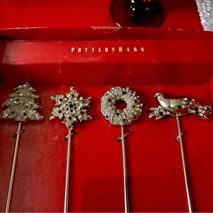 POST HOLIDAY STEAL! Tall, elegant Christmas placecard holders, Pottery Barn (12)